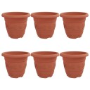 vidaXL Rund Blomsterpotte 6 stk. Klinker Rød Ø 22 x 18 cm Plast