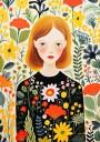 Girl with Flowers Plakat Plakat / 21x30cm