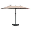  Hageparasol Gråbrun 385 x 209 x 244 cm stoff