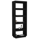 vidaXL Bokhylle/romdeler svart 60x35x167 cm heltre furu
