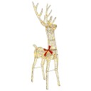  3D reinsdyr Varmhvit 128 cm PET