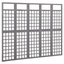 vidaXL Romdeler/espalier 5 paneler heltre gran grå 201,5x180 cm