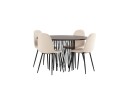 Venture Home Spisegruppe Alismo 120 cm Rund med 4 Nicci Stoler Beige