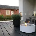 Scandiflames Southwark bord biopeis Hvit med glass Hvit