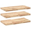 Flytende hyller 3 stk 80x40x4 cm ubehandlet heltre akasie