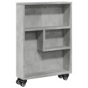 Smal oppbevaringsvogn betonggrå 48x13x68 cm konstruert tre