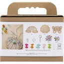 Creativ Company Mini DIY Broderisett Sommerfugl Musling Regnbue