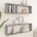 vidaXL Vegghyller kubeformet 2 stk betonggr? 100x15x30 cm sponplate