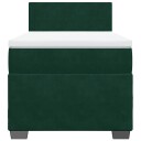  Seng med madrass boksfjær mørkegrønn 90x190 cm fløyel 8721102710650