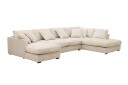 Rossita Lyx 5 seters venstrevendt U formet ekstra dyp sofa med divan og sjeselong i chenille   Beige