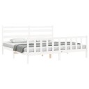 vidaXL Sengeramme med hodegavl hvit 200x200 cm heltre