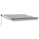 vidaXL Uttrekkbar markise antrasitt og hvit 3x2,5 m stoff og aluminium