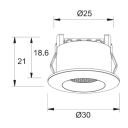 Designlight Q-20MW-10 Downlight 1,2 W 3000 K 110 lm 10-pakning 3000 K Belysning