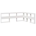  Bokhylle sengegavl L-formet hvit 160 cm heltre furu 8721158637345