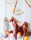 Partydeco Stor Hest med Blomster Folie Ballong 110x126 cm Hester og Blomster