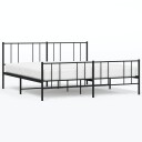 vidaXL Sengeramme i metall med hode- og fotgavl svart 183x213 cm