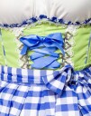 Deluxe Grønn Dirndl Oktoberfestkjole med Blå Partier Strl XS