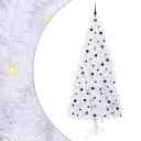  Kunstig juletre med 300 LED med stativ Hvit 240 cm PVC og stål