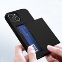 iPhone 15 Hybrid-deksel med Skyvekortholder Svart