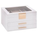  Smykkeskrin 3 lags hvit 23x20,5x14 cm