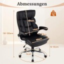 Ergonomisk kontorstol – høy rygg sammenleggbare armlener lenbar