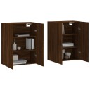 vidaXL Veggskap 2 stk brun eik 69,5x34x90 cm