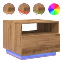  Salongbord med LED-lys artisan eik 50x49x40 cm 8721158446961