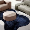Asymmetrisk Bølgete Ryeteppe   Aranga Super Soft Fur mørkeblått Størrelse: 80 x 250 cm