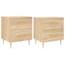 vidaXL Nattbord 2 stk sonoma eik 40x35x47,5 cm konstruert tre