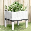 Plantekasse med ben hvit 40x40x42 cm PP