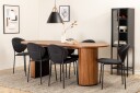 Venture Home Spisegruppe Cinaba 200 cm Oval inkl. 6 Capmany Stoler Valnøtt/Svart