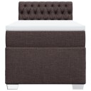 Seng med madrass boksfjær mørkebrun 90x200 cm stoff 8721102706639