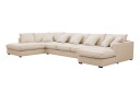 Rossita Lyx 6 seters høyrevendt U formet ekstra dyp sofa med divan og sjeselong i manchester   Beige