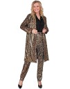 Leopardmønstret Kostyme Trenchcoat med Paljetter L/XL