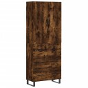  Highboard røkt eik 69,5x34x180 cm konstruert tre