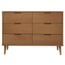  Kommode MOLDE brun 113x40x80 cm heltre furu