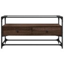  TV-benk med glasstopp brun eik 98x35x51 cm konstruert tre 846068