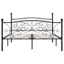 vidaXL Sengeramme med spilebase svart metall 180x200 cm