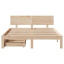  Sengeramme med skuffer 140x190 cm heltre furu 8721102943652