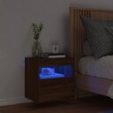  TV Veggskap med LED brun eik 40x30x40 cm 837181