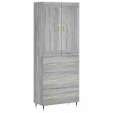vidaXL Highboard grå sonoma 69,5x34x180 cm konstruert tre 8720845491574