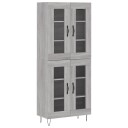  Highboard grå sonoma 69,5x34x180 cm konstruert tre