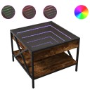  Salongbord med Infinity LED røkt eik 50x50x38 cm 847699