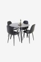 Venture Home   Spisebordssett Plaza med stoler Polar   Svart