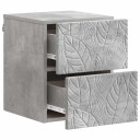  Vegghengt Nattbord Betonggrå 34,5 x 33 x 40 cm Konstruert tre