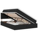  Seng med lagring og madrass Svart 140 x 190 cm Konstruert tre
