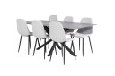 Venture Design Piazza & Polar spisegruppe Grå/grå 6 st stoler & bord 180 x 90 cm