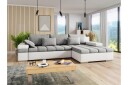 Naoma Sofa med Sjeselong 3 seter   Hvit/Lys grå
