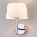 Lucande Pen vegglampe Dorothea med hvitt stoffskjerm