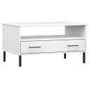 vidaXL Salongbord med metallben hvit 85x50x45 cm heltre OSLO